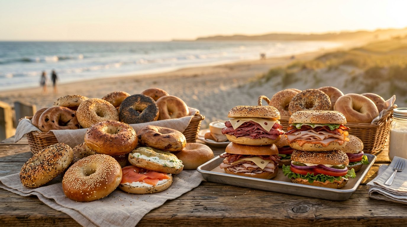 Remove board behind the bagels. fake bagesl hsould not be there (based on: A clean